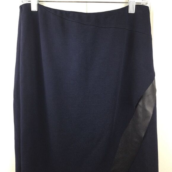 Bailey 44 Meryl Navy Faux Leather Wrap Skirt - M - Picture 7 of 14
